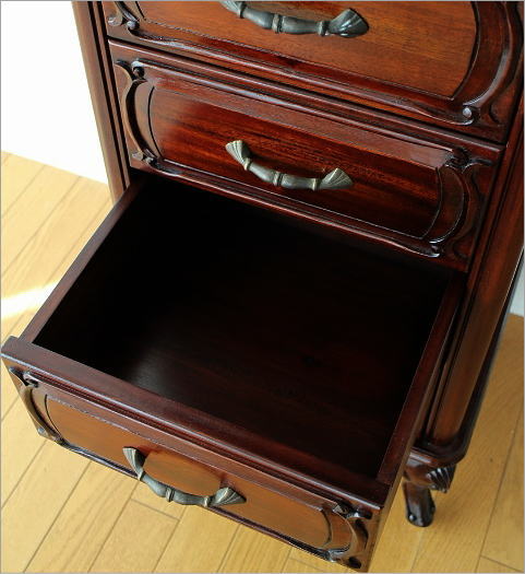 家具 無垢材 マホガニースリム六段チェスト(4)