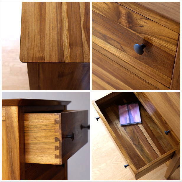 チェスト チーク 無垢材 3段 引き出し 幅60 高さ80 チークチェスト60