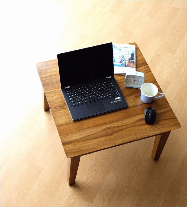 テーブル チーク 無垢材 幅60×60 正方形 天然木 チークコンパクトテーブル60 [wat5548] | ギギliving