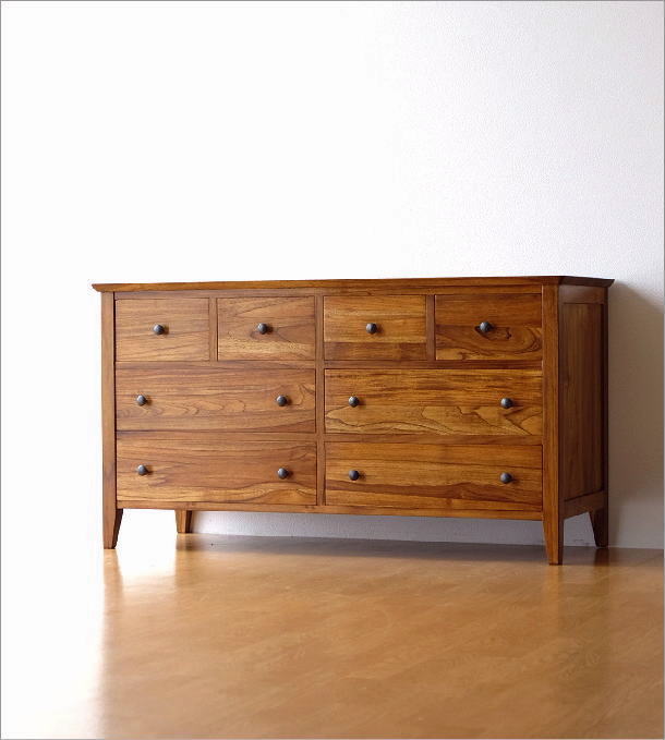 チーク無垢材チェスト　チークワイドチェスト120(1)