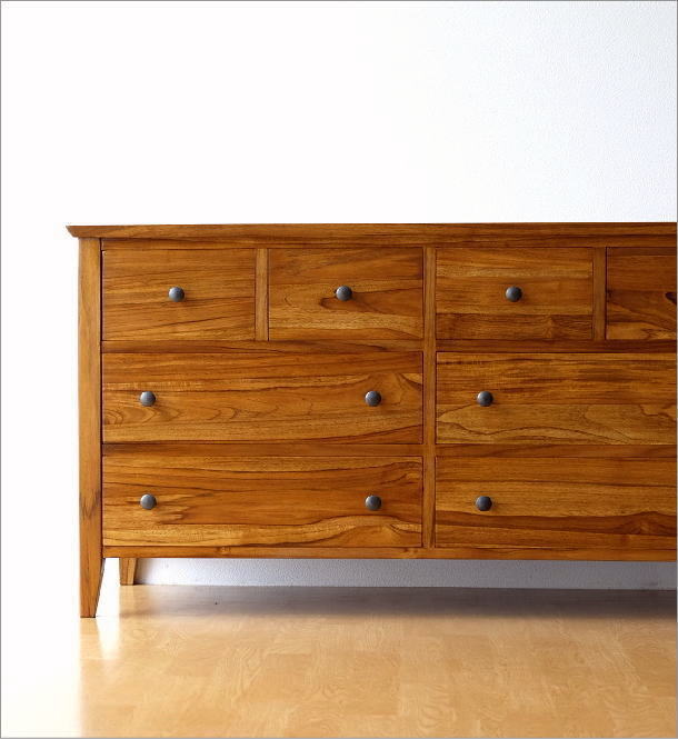 チーク無垢材チェスト　チークワイドチェスト120(2)