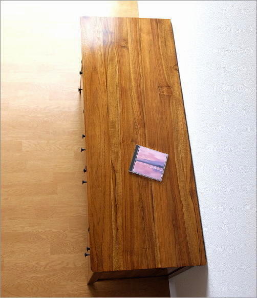 チーク無垢材チェスト　チークワイドチェスト120(3)