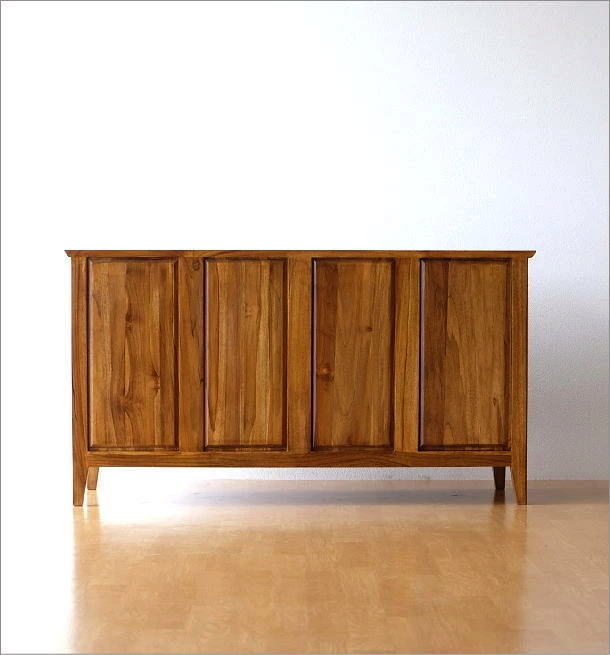 チーク無垢材チェスト　チークワイドチェスト120(5)