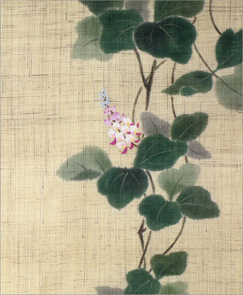 手染め麻のれん くずの花(4)