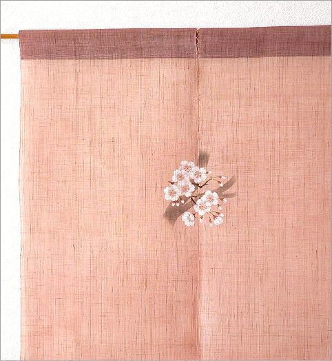 手染め麻のれん風音 桜(2)