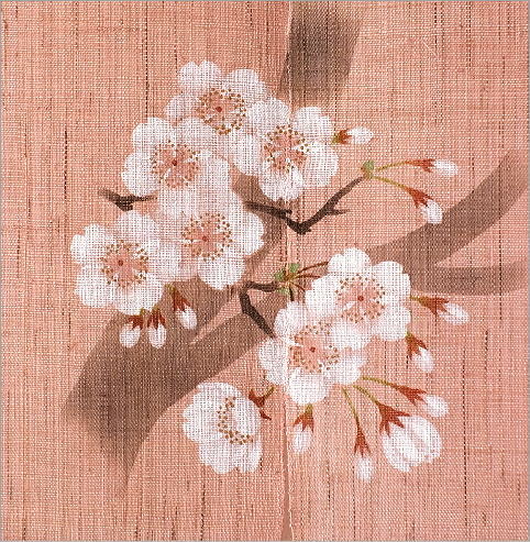 手染め麻のれん風音 桜(3)