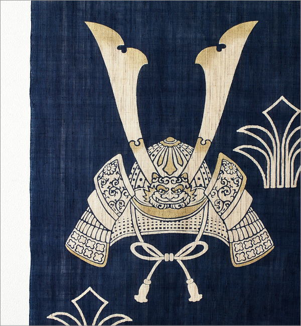 金彩タペストリー「鬼かぶと」(2)