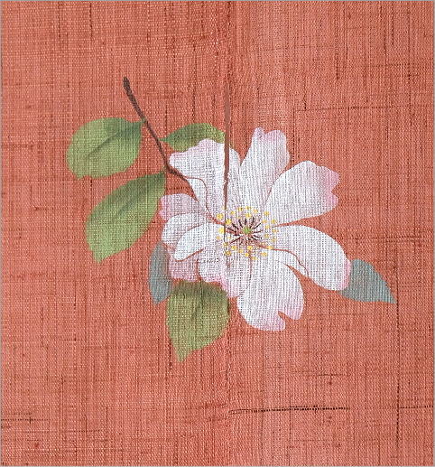 手染め麻のれん風音 山茶花(3)