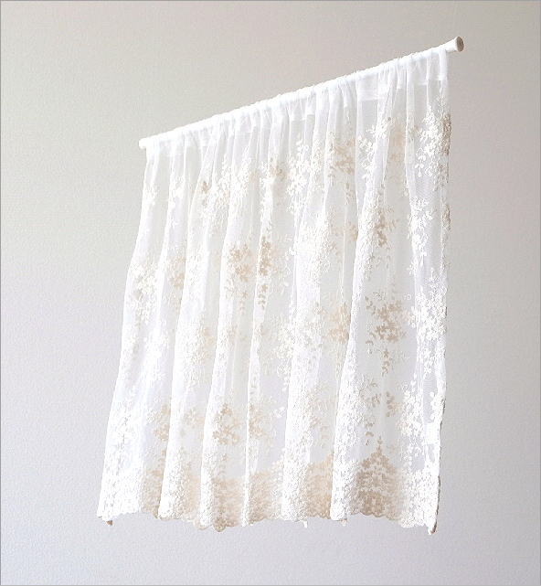刺繍 60cm丈 カフェカーテン シャロー60(1)
