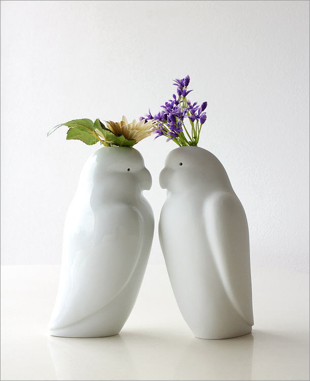 オウムの花瓶2タイプ(6)