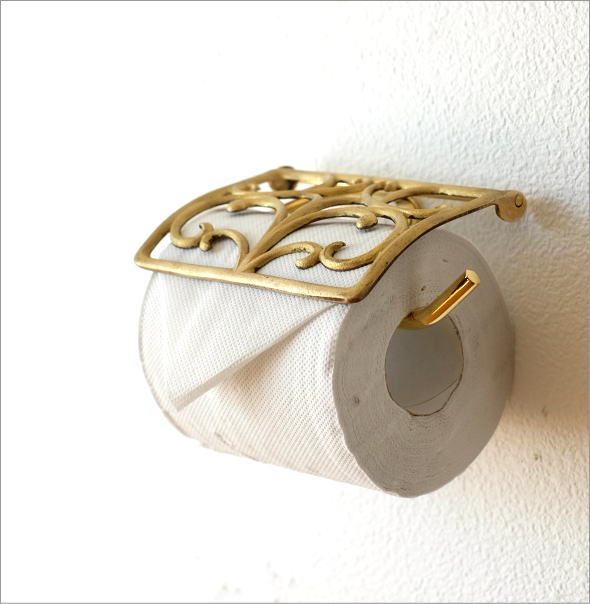 真鍮製のゴールドトイレットペーパーホルダーです