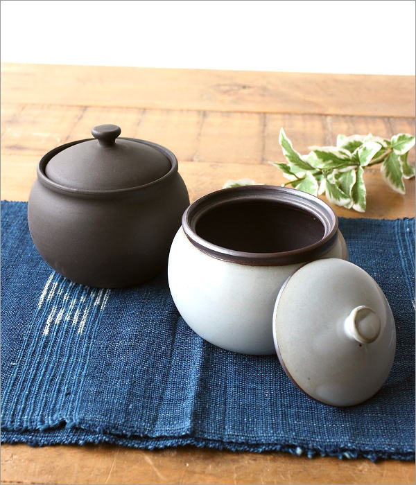 陶器の蓋もの器 2カラー(1)