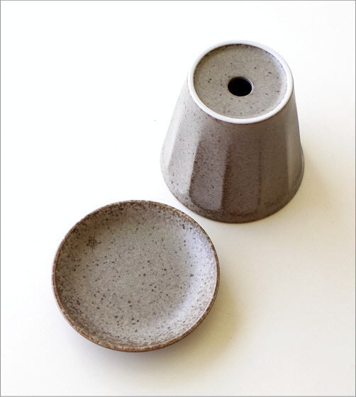 陶器の皿付き植木鉢 ４カラー(3)