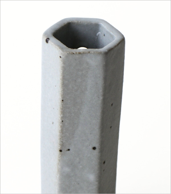 陶器の壁掛け花瓶 六角 2カラー(3)