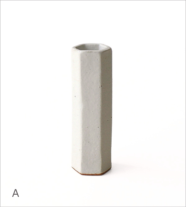 陶器の壁掛け花瓶 六角 2カラー(7)