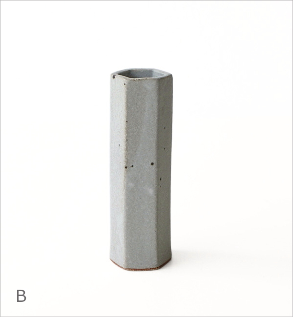 陶器の壁掛け花瓶 六角 2カラー(8)
