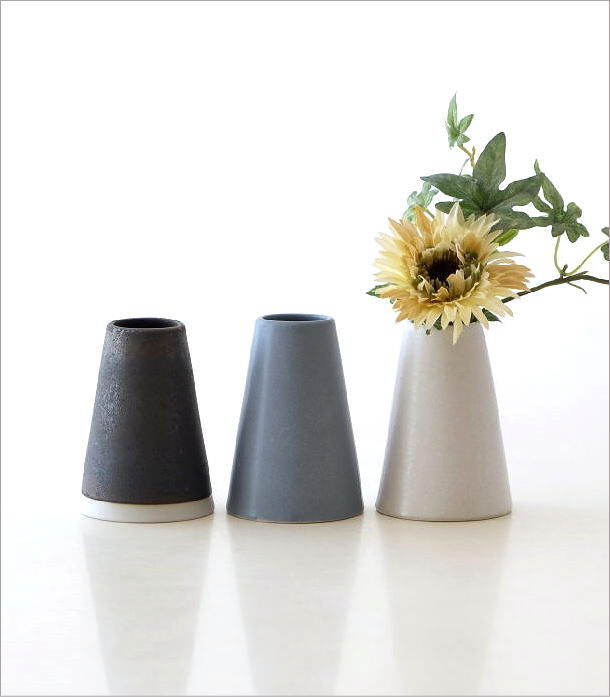 小さな陶器の花瓶 ふらすこ 3カラー(1)