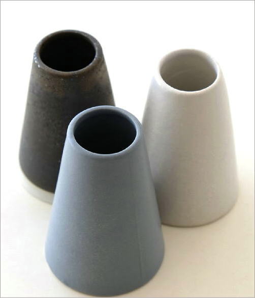 小さな陶器の花瓶 ふらすこ 3カラー(2)